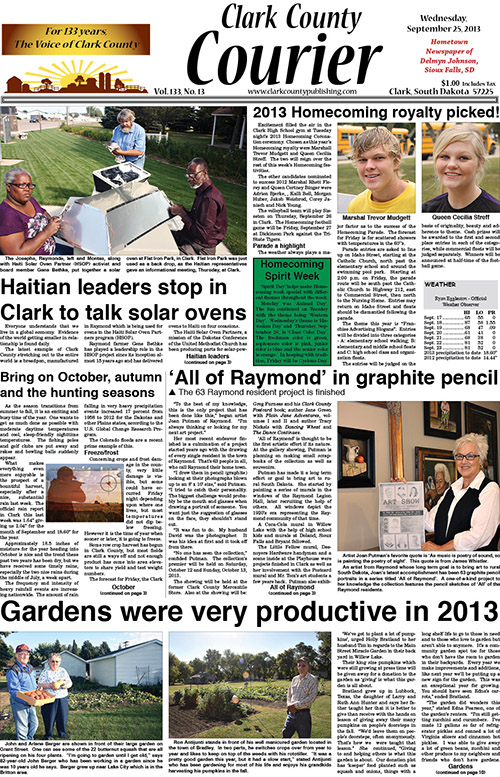 9-25 Clark Courier front page