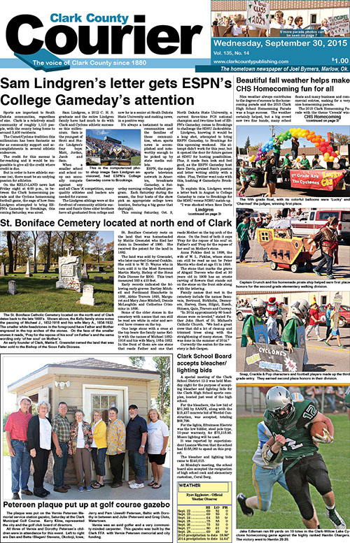 9-30 Clark Courier front page