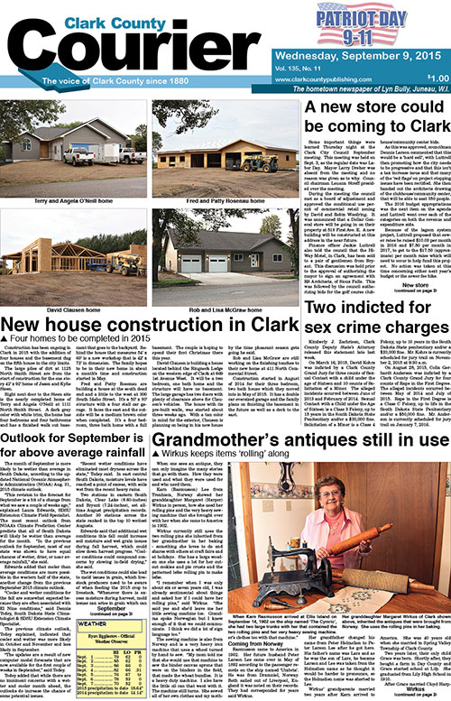 9-9 Clark Courier front page