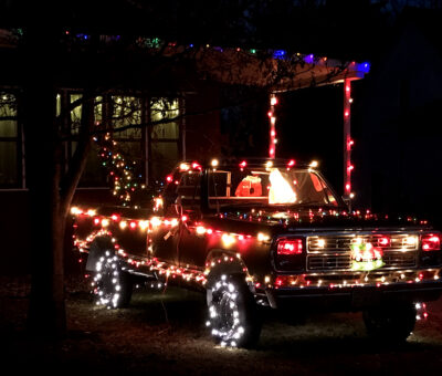 Christmas lighted truck