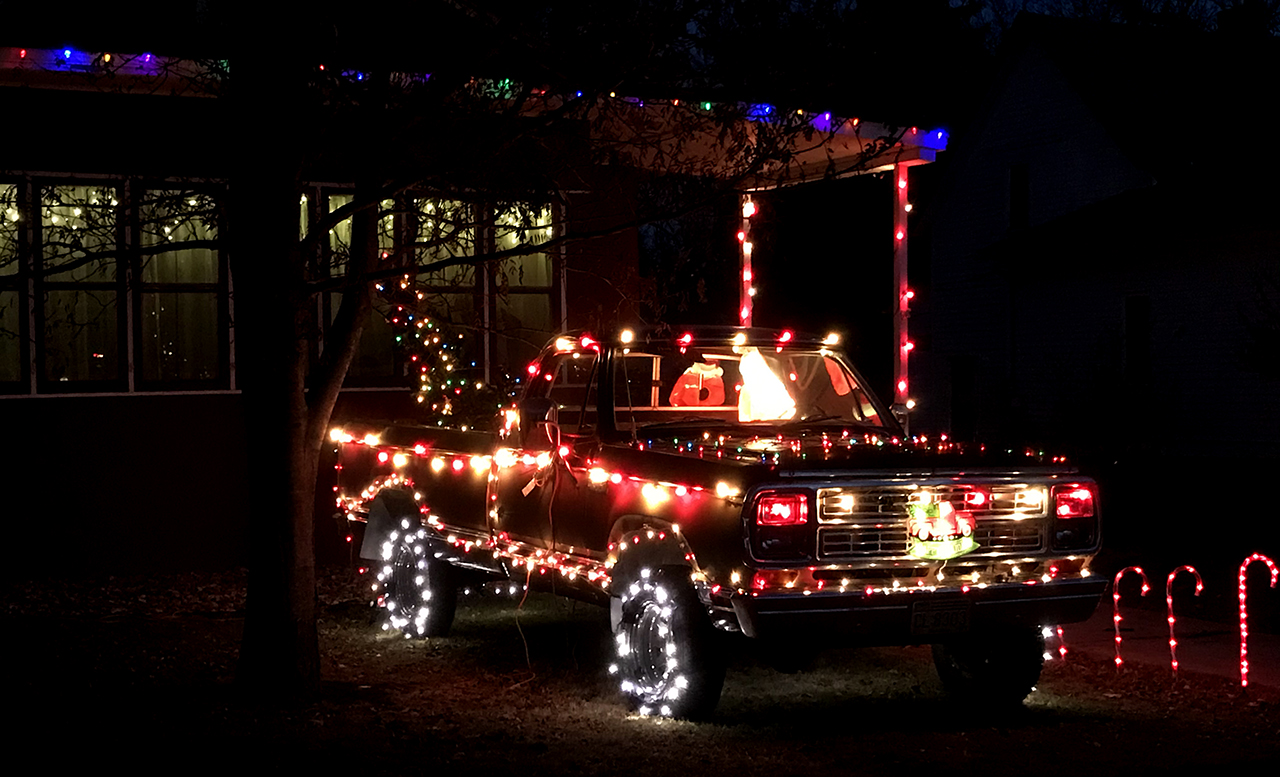 Christmas lighted truck