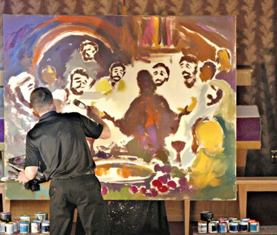 Pastor artist paints murals