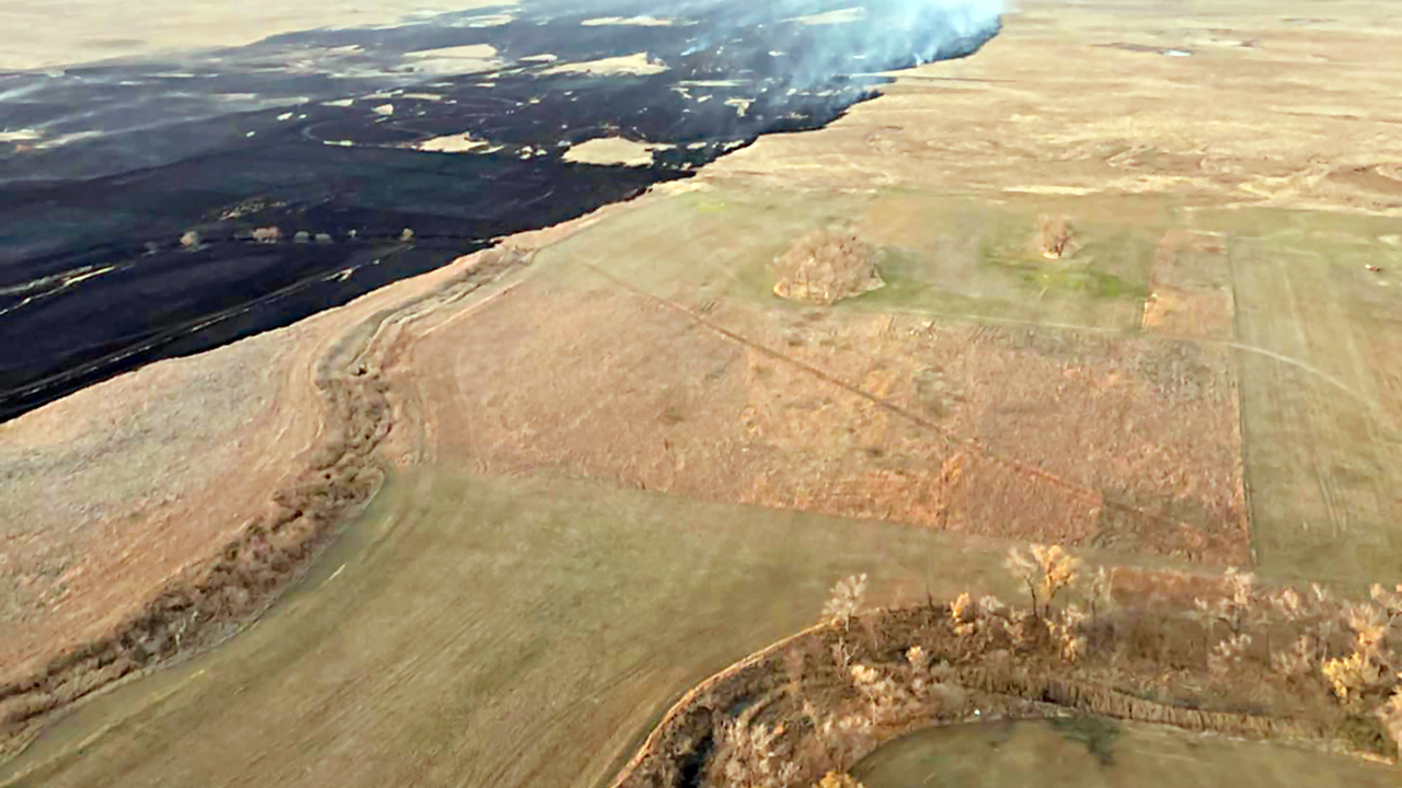 arial photo of a fire