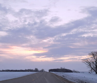 South Dakota sky with sunrise in clouds